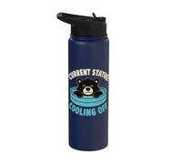 Cooling Off Bear Funny Summer Pool Mood Stainless Steel Insulated Water Bottle