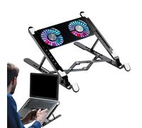 Cooling Pad, Silent Height Adjustable Laptop Cooler Stand, Folding Portable Cooling Mat with Powerful Fans to Prevent Overheating, Ideal for School, Home, Travel, Desk Use