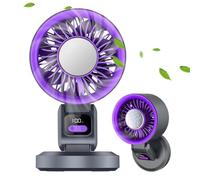 Cooling Portable Fan - Foldable Rechargeable Air Cooler, Cordless Battery Powered Ventilator, Compact Convertible Handheld Utility Chiller | Multi-speed Quiet Relief Unit For Home