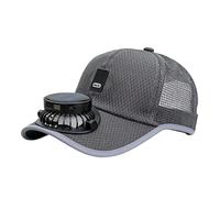 Cooling Sun - 51-61cm Solar Power | Adjustable USB Charging Wind Blower Sunhat, 218g Wide Brim Solar Fan for Men Women, Breathable Summer Cooling cap for Golf Fishing Hiking, Grey