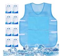 Cooling Vest, Fast-Chill Wearable Vest, Lightweight Chill Tank Top, Personal Cooler Gear for Outdoor Work, Sports, Travel, Dads, Daily Use, 22.05x26.38 inches, Light Green, Blue