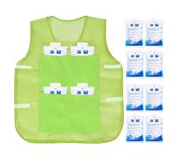 Cooling Vest, Fast Cool Vest with 8 Ice Packs, Wearable Personal Chilling Gear, Lightweight Cold Clothing, Ideal for Men, Summer, Outdoor, Travel, Workers, 22.05x26.38 Inches