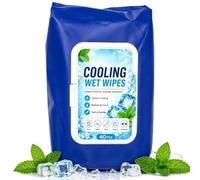 Cooling Wipes, Instant Cooling Towels, Sweat Relief Wipes, 40 Count, Lint F