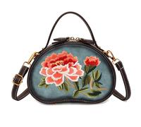 Coolives Borsa a mano con tracolla Piccolo da Donna in Pelle Sintetica Etnica Fiori Borsa a spalla Donne Sacchetto Esotico Borse Manici Corti Borsetta per Mamma Borsa Bauletto