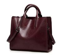 Coolives Borsa Tote con Manici Borse a mano con Tracolla da Donna in Pelle PU per Signora Caffè marrone