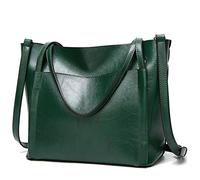 Coolives Borsa Tote con Tracolla da Donna Secchiello Borse a mano a Spalla in Pelle PU per Signora Verde