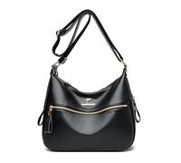 Coolives Borsa tracolla da Donna in Pelle Sintetica Sacchetto a tracolla Bauletto Borsa a spalla Borse a mano Crossbody Satchel Morbida per Donne Madre Borsetta Nero