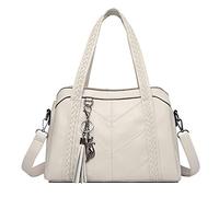 Coolives Borse Hobo da Donna Borsa a Spalla con Tracolla in Pelle PU Bianco