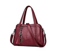 Coolives Borse Hobo da Donna Borsa a Spalla con Tracolla in Pelle PU Vino rosso