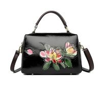 Coolives Mini Borsa a mano con tracolla da Donna in Pelle Sintetica Esotico Borsetta Borsa Bauletto Borsa a spalla Piccolo Donna Etnica Sacchetto Borse Manici Corti Black