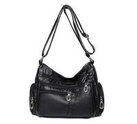 Coolives Sacchetto a tracolla da Donna Bauletto Borsa a spalla Borsa tracolla in Pelle Sintetica Borse a mano Crossbody Satchel per Donne Madre Borsetta Nero