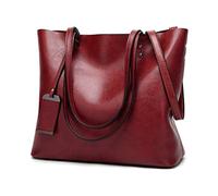 Coolives Secchiello Borsa Tote con Tracolla da Donna Borse a spalla Verticale in Pelle PU per Signora Vino rosso
