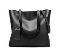 Coolives Secchiello Borsa Tote con Tracolla da Donna Borse a spalla Verticale in Pelle PU per Signora Nero