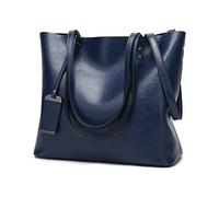 Coolives Secchiello Borsa Tote con Tracolla da Donna Borse a spalla Verticale in Pelle PU per Signora Blu scuro