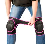 COOLJOB Ginocchiere per uomo e donna con doppie cinghie antiscivolo, vestibilità sicura per lavori di costruzione, giardinaggio, pavimenti e fai da te (1 paio, rosa)