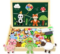 COOLJOY 120+ Pezzi Puzzle Bambini 3 Anni, Puzzle Magnetico, Giochi Montessori, Giochi Bambini 2 3 4 Anni, Modello di Animali, Doppio Lato Magnetico, Educativi Regalo Bambina, Regali Pasqua Bambini