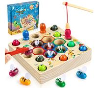 COOLJOY Giochi Bambini 3 Anni Giochi Montessori 2 3 Anni, 2-in-1Giochi di Pesca per Bambini 2 3 4 Anni