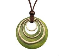COOLLA Collana con ciondolo multistrato da donna, stile vintage, alla moda, lunga, per maglione, 90 cm (35.4 inches), Pelle, Non pietra preziosa