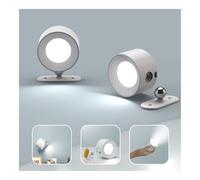 Coollamp 2pz Luci da Parete a Batteria, Applique da Parete per Interni con 3 Modalità di Colore, 3 Livelli di Luminosità, Rotazione di 360°, Controllo Tattile, Lampada da Muro per Lettura