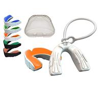 Coollo Sports Bollire and Bite Cool Paradenti DBT Custom Fit Sport Bocchino per calcio, hockey, rugby, lacrosse e altro (custodia gratuita), taglia adulto (adulto - età 11 e sopra, arancione e bianco)