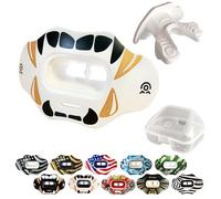 COOLLO SPORTS Paradenti Maxx/Might Calcio e Sport ad alto impatto per adulti e giovani (cinghia inclusa) (con custodia (adulto 8 +), zanne nere dorate (uno strato))