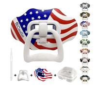 COOLLO SPORTS Paradenti per labbra 2 in 1 Transformer Ciuccio Calcio Bocchino Sport Lip Protector per adulti e ragazzi Bandiera USA & Zanne Bocchino (custodia inclusa) (Bandiera americana (due strati)