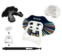 COOLLO SPORTS Paradenti per labbra 3 in 1 Transformer Ciuccio Calcio Bocchino Sport Lip Protector per adulti e ragazzi Bandiera USA & Zanne Bocchino (custodia inclusa) (Spettro (uno strato)