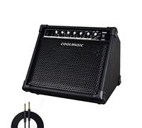 Coolmusic, DM30 AMP Amplificatore elettronico da 30 Watt, per batteria e tastiera, con ingresso Aux e Bluetooth, 2 ingressi, EQ a 3 bande e DI OUT