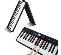 Coolmusic Tastiera pieghevole con 88 tasti, tastiera elettrica portatile Bluetooth, pianoforte digitale semi-ponderato, sensibile al tocco con custodia