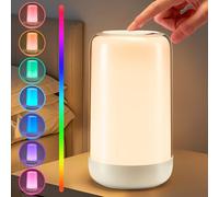 COOLNIGHT Lampada a batteria per camera da letto, 16 luci notturne RGB che cambiano colore per camera da letto, lampada ricaricabile da 1800 mAh, luci notturne dimmerabili per bambini, illuminazione