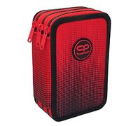 CoolPack Astuccio XXL a 3 scomparti per la scuola, astuccio a 3 scomparti, astuccio per bambini | Ombre Gradient Cranberry Astuccio 44 pezzi, Colore: rosso, Astuccio per matite
