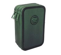 CoolPack Astuccio XXL a 3 scomparti per la scuola, astuccio a 3 scomparti, astuccio per bambini | Ombre Gradient Grass Astuccio, 44 pezzi, verde, Astuccio per matite
