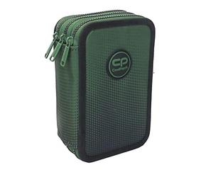 CoolPack Astuccio XXL a 3 scomparti per la scuola, astuccio a 3 scomparti, astuccio per bambini | Ombre Gradient Grass Astuccio, 44 pezzi, verde, Astuccio per matite