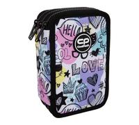 CoolPack Astuccio XXL a 3 scomparti per la scuola, astuccio a 3 scomparti, astuccio per ragazze, astuccio da 44 pezzi, astuccio imbottito a 3 piani, mood, Multicolore., Astuccio