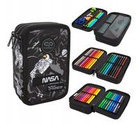 CoolPack Astuccio XXL a 3 scomparti per la scuola, astuccio a 3 scomparti, astuccio per ragazze, ragazzi, astuccio per studenti a 3 piani, cosmonauta, Multicolore., Astuccio