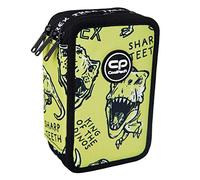 CoolPack Astuccio XXL a 3 scomparti per la scuola, astuccio, astuccio per ragazze, ragazzi, 44 pezzi, con 3 piani, Dino Adventure, Multicolore., Astuccio per matite