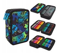 Coolpack Astuccio XXL a 3 Scomparti per la Scuola, Astuccio per Ragazze e Ragazzi, Skate Night, Multicolore