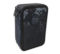 CoolPack Downtown - Astuccio XXL a 3 scomparti per la scuola, a 3 livelli, per ragazze, ragazzi, 44 pezzi, Nero , Astuccio