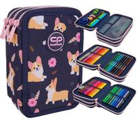 CoolPack Elisabeth - Astuccio XXL a 3 scomparti per la scuola, a 3 livelli, per ragazze, astuccio 44 pezzi, Multicolore., Astuccio