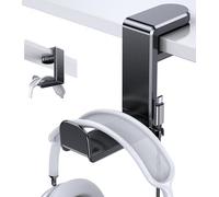 Coolpow Supporto per Cuffie Sotto la Scrivania【360° Girevole】Porta Cuffie Gaming con Gancio Clip per Cavo per cuffie Sotto la Scrivania per Sony, Beats, HyperX