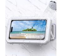 Coolpow Supporto per Telefono da Doccia Impermeabile [360°Rotazione & 120°Regolabile] Anti-appannamento Portacellulare Touch Screen HD Scatola per Parete Bagno per Smartphone da 4 a 7"