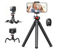 Coolpow Treppiede Smartphone - 3 in 1 Mini Treppiede Flessibile con Telecomando Bluetooth, Portatile & 360° Rotabile, treppiede fotocamera con vite 1/4" per iPhone/Galaxy/Android/Fotocamera/GoPro