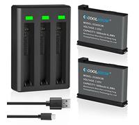 COOLSHOW Action Camera X3 Batteria 1800mAh 2 pezzi e X3 Caricabatterie Triplo con Type-C e Micro USB di ricarica Compatibile con X3 fotocamera (Sostituzione della X3 Batteria)