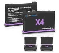 COOLSHOW Action Camera X4 Batteria 2500mAh 2 Pezzi Compatibile con Insta360 X4 Batteria con Custodia di Protezione Batteria Supporto di Ricarica Rapida PD Compatibile con In s ta 360 X4