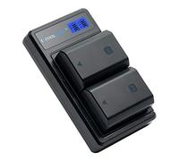 Coolshow NP-FZ100 Batteria di ricambio 2 pezzi e FZ100 caricabatterie doppio LCD compatibile con Sony Alpha 9, A9, Alpha 9R A9R 9S, BC-QZ1, A7Riii, A7R3, Sony A7iii Batteria, a7R IV fotocamera