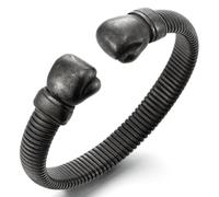 COOLSTEELANDBEYOND Pugno Mano Guantoni da Boxe Polsino Bracciali, Flessibile Acciaio Banda di Filo Bracciale, Elastico Regolabile, da Uomo