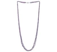 COOLSTEELANDBEYOND Viola Perline Lunga Statement Dichiarazione Collana Multi Strati Catena Cristallo Perline Charm Pendente