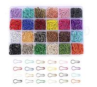 Coolty 1200pcs Spille di Sicurezza Metallo, Spille da Balia, Spille da Calabash con Contenitore per Abbigliamento Crafting e Fai da Te Contrassegno del Punto di Lavoro a Maglia (24 Colori)