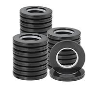 Coolty 32pcs Anelli per Tende con Occhielli, Plastica Rotondi Anello Occhiello a Basso Rumore per Camera da Letto Soggiorno Tenda Fibbia, 40mm diametro Interno(Nero)