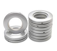Coolty 32pcs Anelli per Tende Plastica Rotondi Anello Occhiello a Basso Rumore per Camera da Letto Soggiorno Tenda Fibbia, 40 mm diametro Interno (Matte Silver)